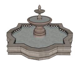 喷泉SU模型