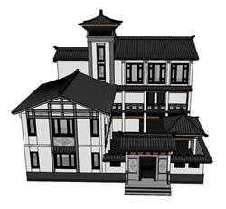 中式豪宅别墅SU模型