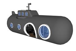 潜水艇座舱SU模型