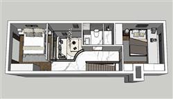 复式公寓家装su模型(ID89831)-www.caotu66.com