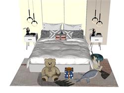 儿童床床铺玩具SU模型