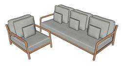 中式沙发SU模型
