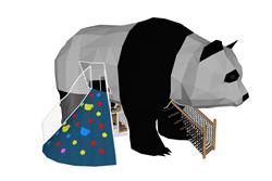 熊猫滑滑梯SU模型