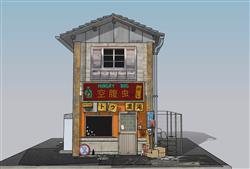 日式商铺建筑SU模型