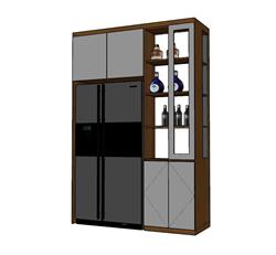 酒柜嵌入式冰箱SU模型