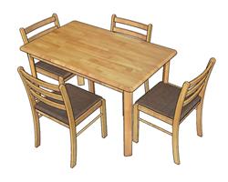 木质餐桌椅SU模型