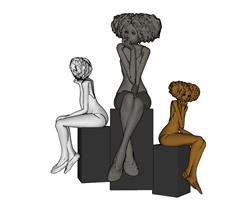 女人雕塑SU模型