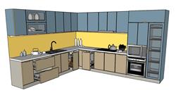 厨房橱柜抽拉篮SU模型