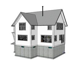 美式住宅建筑SU模型