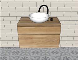 浴室柜洗手盆台盆SU模型
