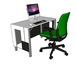 电脑桌电脑SU模型