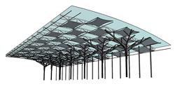 钢架结构玻璃廊架SU模型