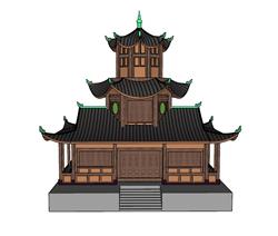 寺庙建筑SU模型