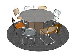 圆桌桌椅SU模型