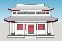 中式古建筑SU模型