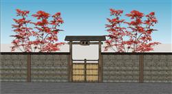 日式庭院门SU模型