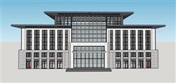 新中式行政办公楼SU模型