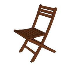 折叠椅木椅SU模型