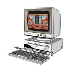 老式游戏机电脑知末网su模型免费下载(ID93758)
