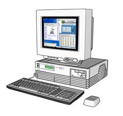 台式机计算机电脑SU模型