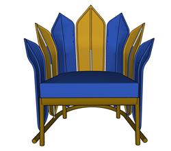 皇冠椅子skp模型模式(ID94112)
