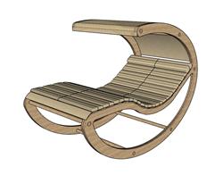 休闲躺椅太阳椅SU模型