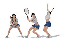 网球美女人物SU模型