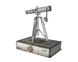 望远镜书本装饰SU模型