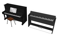 钢琴乐器sketchup模型库免费下载(ID95278)