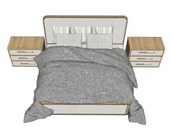 床铺床头柜SU模型免费(ID95287)