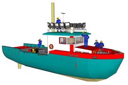 渔船工人SU模型