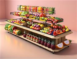 超市蔬果架SU模型