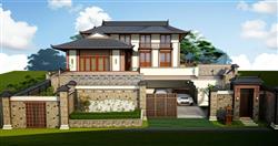 中式别墅住宅SU模型