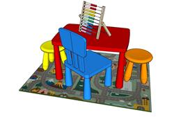 儿童桌玩具桌SU模型