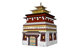 藏式民房建筑SU模型