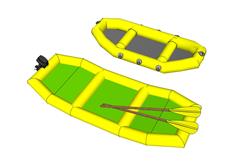 救生筏橡胶充气船SU模型