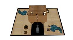 日式棋盘围棋SU模型