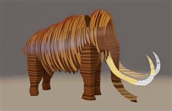 抽象猛犸象大象草图大师模型网(ID116505)