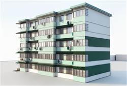 老小区公寓楼职工楼宿舍楼su模型素材网站(ID121734)