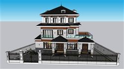 日式别墅SU模型