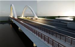 市政桥-斜拉桥-拉索桥-跨河大桥SKP模型(ID123750)