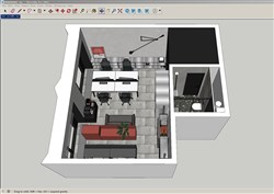 小型公司办公室的SU模型