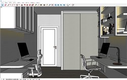 书房电脑房学习房的sketchup模型