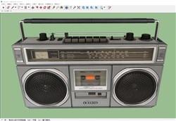 复古收音机录音机的sketchup模型