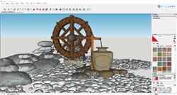 Sketchup水轮车景观流水模型展示