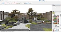 Sketchup传统日式枯山水庭院3D模型赏析