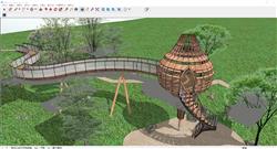 景观栈道景观塔SU模型