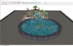 水池金鱼景观SU模型