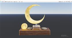 月亮月牙雕塑座椅SU模型