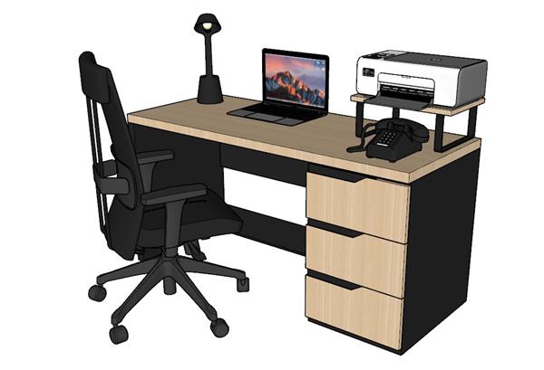 办公桌电脑桌书桌SU模型